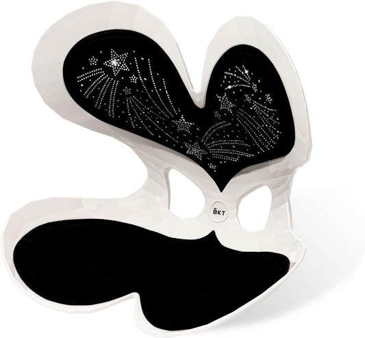 BKT Lumbar Support Seat Cushions Ergonomic Office Chair for Students Office Workers Nursing Mothers Long Sitting Outdoor Fishing Floor Chair (Heart Diamond Version L-Black)