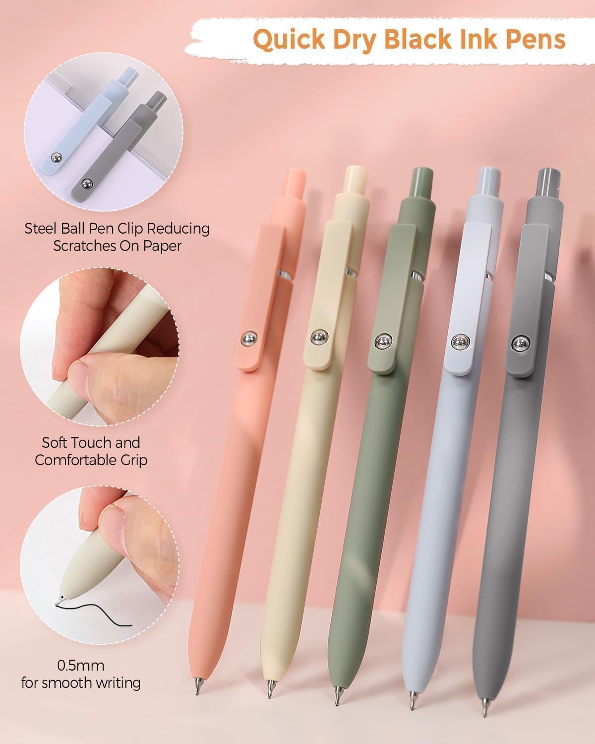 SKYDUE Cute School Supplies 38 PCS, Pencil Case with 12 Pastel Highlighters, 5 Black Gel Pens, Mechanical Pencils, College Essentials Students Stationary Set Purple