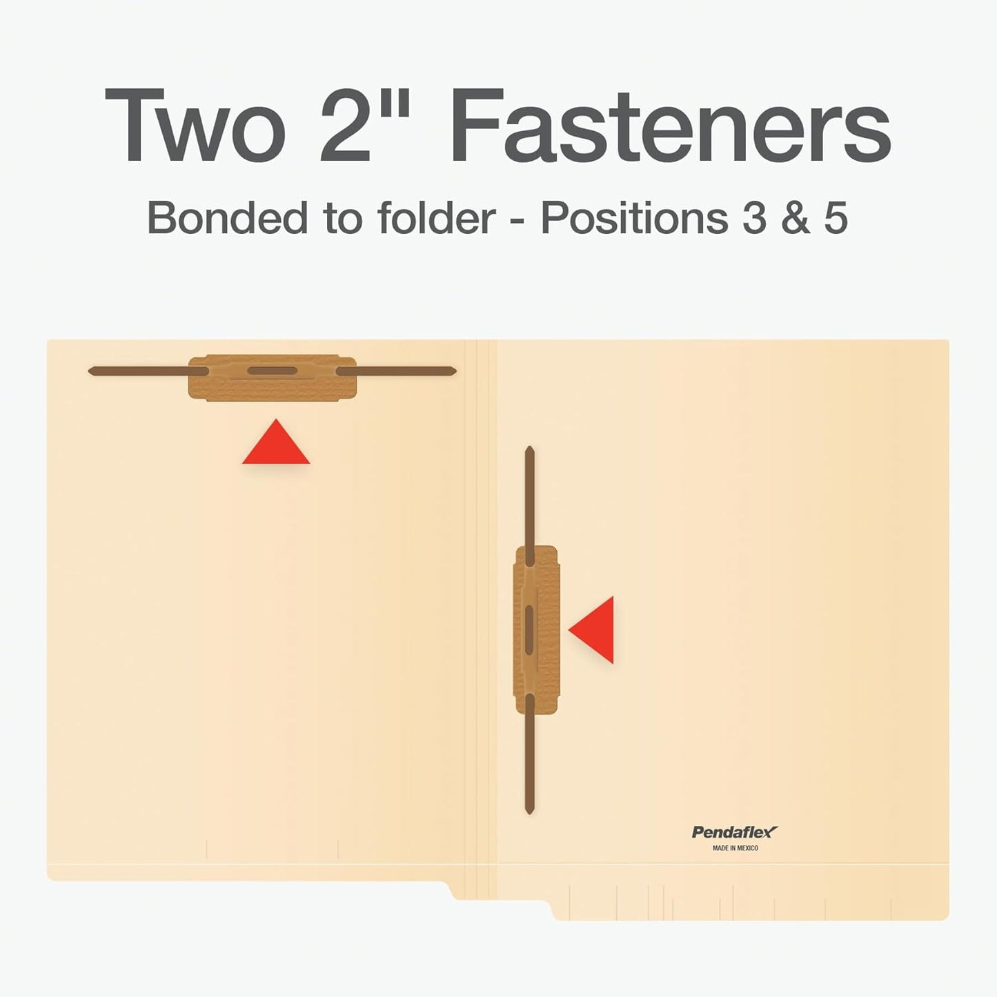 Pendaflex End Tab Fastener File Folder, Manila Folders with Two 2" Bonded Prong Fasteners, Reinforced Straight Cut Tabs, 50 Per Box (44710) (Pack of 5)