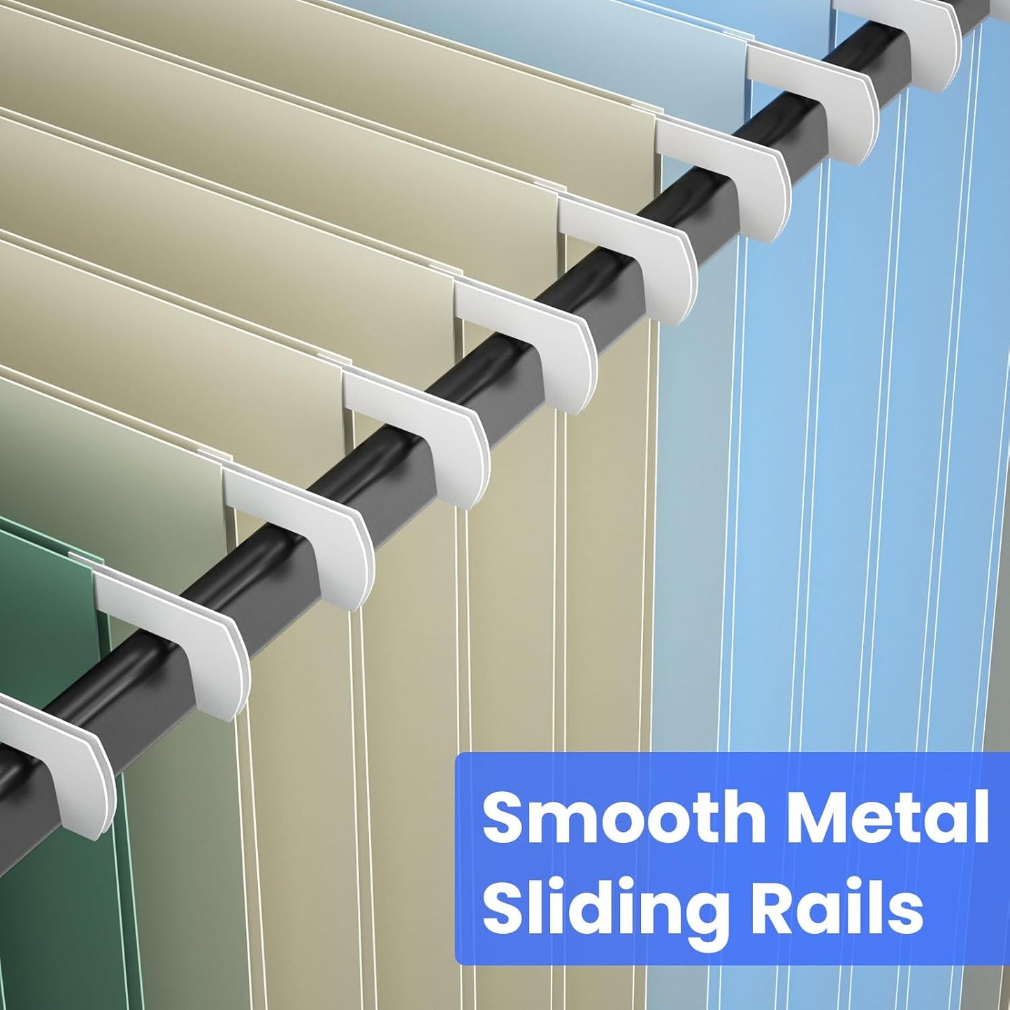 Hanging File Folders Letter Size, Metal File Frame with 25 Pcs Colored Hanging File Folders, 2'' Extension 1/5-Cut Tabs File Organizer Includes Hanging Folders for Desk Office Filing Cabinet