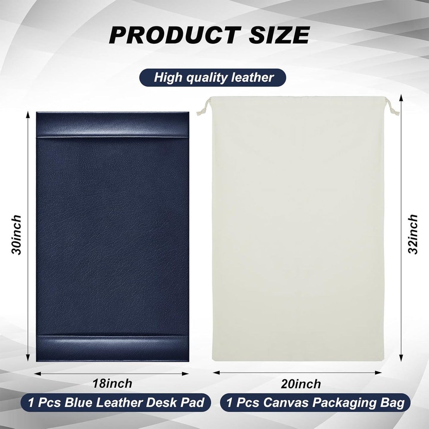 Leather Desk Pad Protector 30" x 18" Leather Desk Blotter with Side Rails Desk Mat for Office Home Workplace Desktop Writing Board Christmas Gifts for Dad Husband(Blue)
