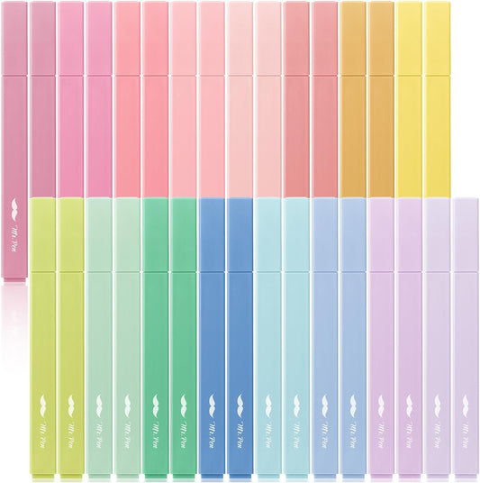 Mr. Pen- Aesthetic Highlighters, 32 Pack, Chisel Tip, Pastel Colors, Cute Highlighters Assorted Colors, Back to School Supplies
