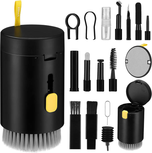 Electronic Device Cleaning Kit for Laptops Keyboards Cameras Earbuds Multi-Purpose Brush for Detail Cleaning Gentle Screens with Portable Storage Container