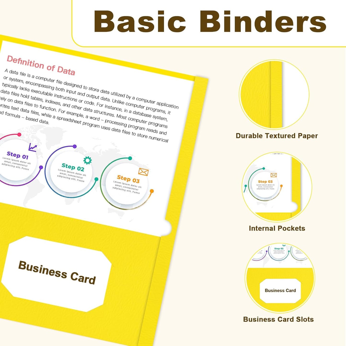 Folders with Pockets, LAYZZ 60 Pack Paper Pocket Folders, 2 Pocket File folders Fits Letter Size Paper, for School Office and Home (Yellow)