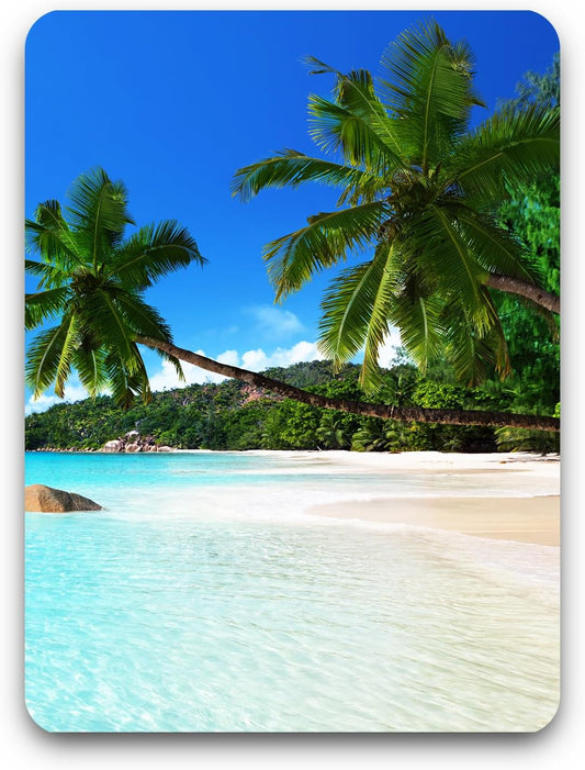 Small Mouse Pad, Mini Mouse Pad 6 x 8 Inch, Thick Rubber Waterproof Mouse Mat, Cute Mousepad for Women Men Kids Wireless Mouse Mini Laptops Keyboard Tray Home Office Travel, Blue Beach Tree