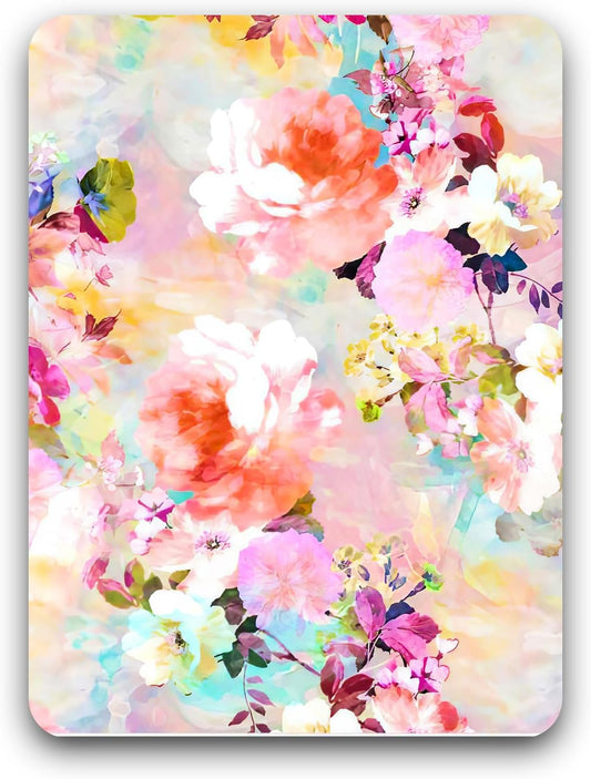 Small Mouse Pad, Mini Mouse Pad 6 x 8 In, Thick Rubber Waterproof Mouse Mat, Cute Mousepad for Women Men Kids Wireless Mouse Mini Laptops Keyboard Tray Home Office Travel, Floral Pink Flowers