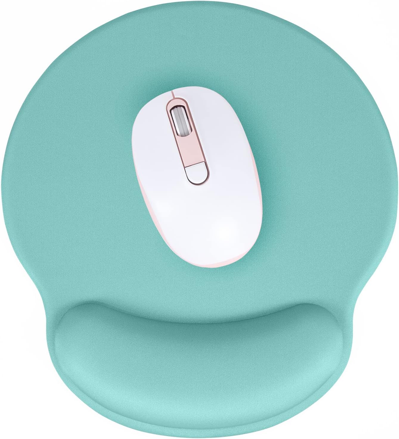 Hsurbtra Ergonomic Mouse Pad with Wrist Rest Support, Gel Mouse Pads with Non-Slip PU Base, Pain Relief Memory Foam Computer Mat, Cute Office Supplies Desk Decro Accessories, Malachite Green