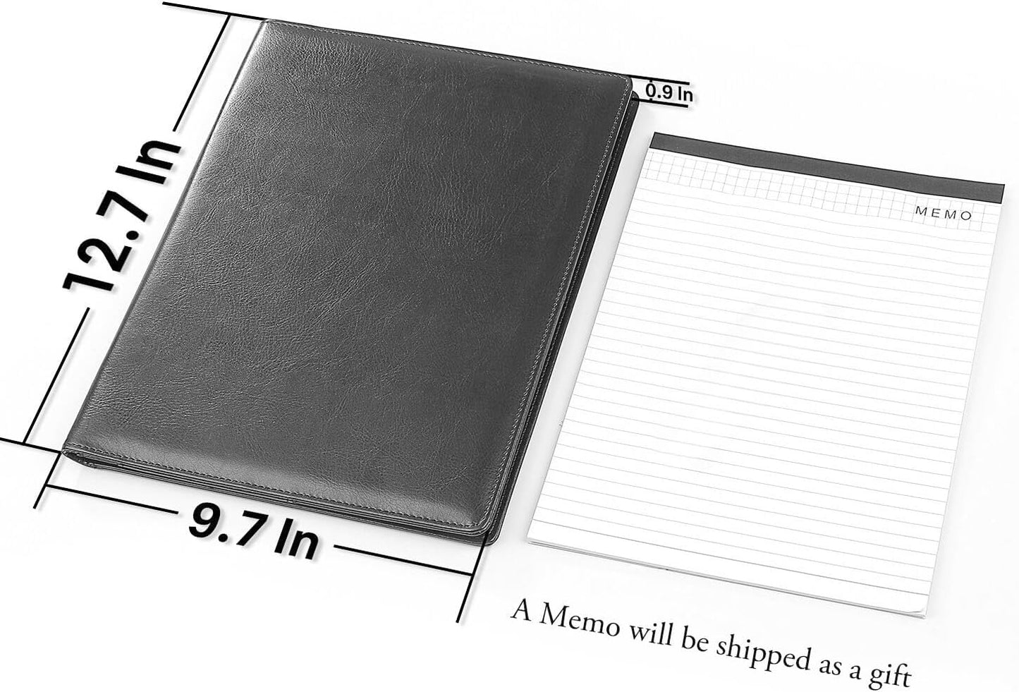 Personalized Leather Portfolio for Men, Perfect for Christmas, Birthday, Anniversary, Fathers Day, Black Padfolio Organizer Binder Portfolio for Colleagues Coworkers,Work Gift for Men Birthday Husband