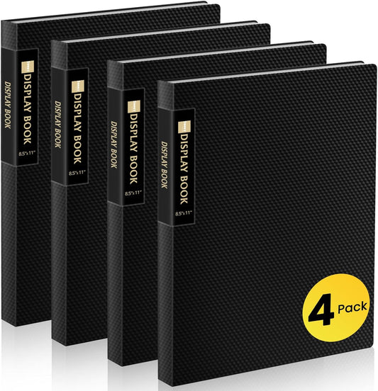 4 Pack Binder with Plastic Sleeves 30-Pocket, Displays 60 Pages, Sooez 8.5x11 Presentation Folders with Clear Sheet Protectors, Art Portfolio Binder for Certificate & Office Project Folder