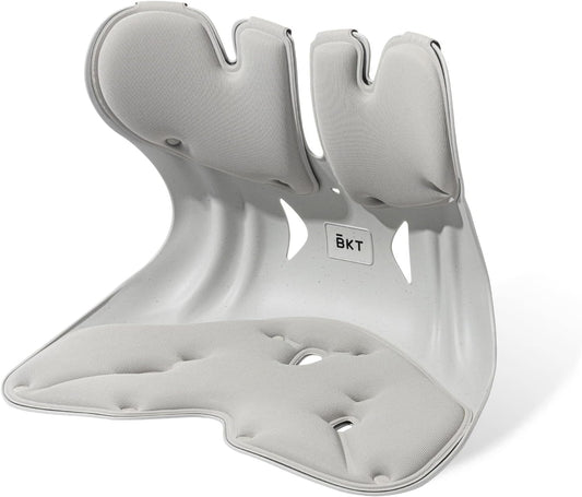 BKT Lumbar Support Seat Cushions Ergonomic Office Chair for Students Office Workers Nursing Mothers Long Sitting Outdoor Fishing Floor Chair (XL-Grey)