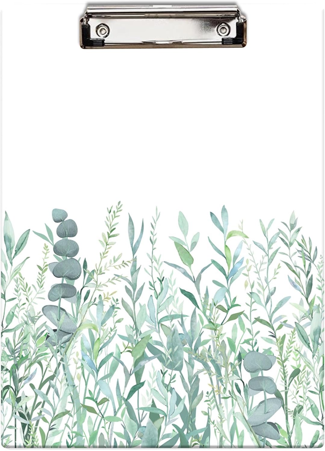 Britimes Clipboard Decorative Office School Hardboard Wood Nursing Clip Board and Pull for Standard A4 Letter Size Summer Mint Green Plant Tree 12.6" X 8.9"