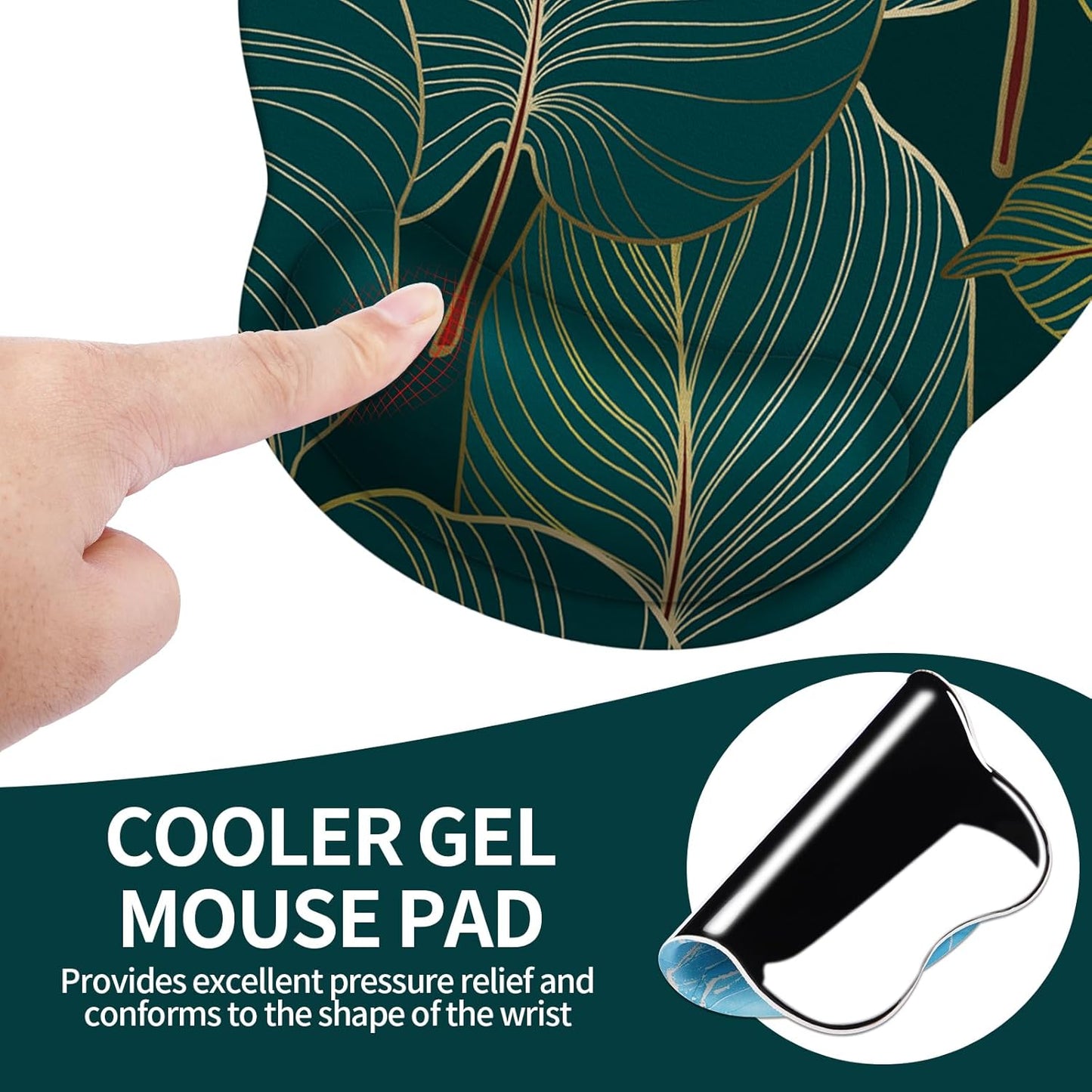 eulps Mouse Pad with Wrist Rest, Comfortable Computer Mousepad with Gel Wrist Support Smooth Surface and Non-Slip PU Base for Pain Relief, Laptop, Office & Home (Tropical Plants)