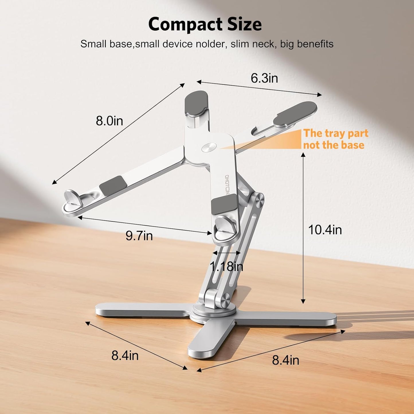 OMOTON 360° Rotating Laptop Stand Riser for Desk, Ergonomic Foldable Computer Stand Adjustable Height Angles for Collaborative Work, Easy Storage Fit Macbooks,All Laptops up to 16 inches, Silver
