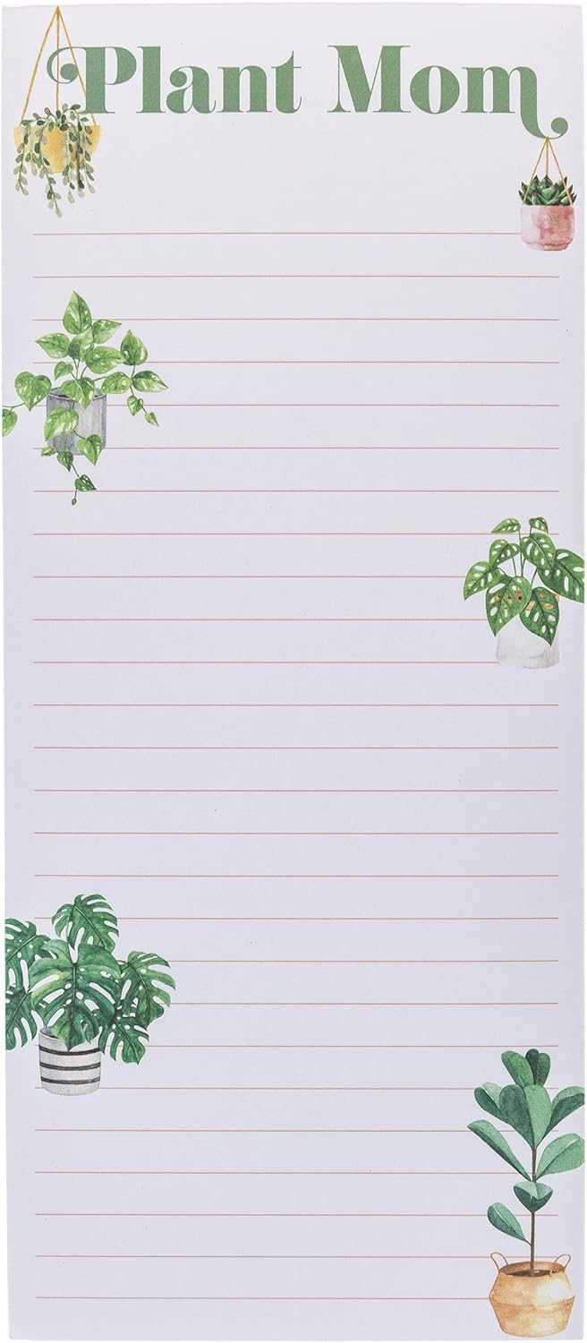 Graphique “Plant Mom” Magnetic Notepad | 100 Tear-Away Sheets | Grocery, Shopping, To-Do List | Magnetic Writing Pad for Fridge, Kitchen, Office | Lined Paper | Great Gift | 4” x 9.25”