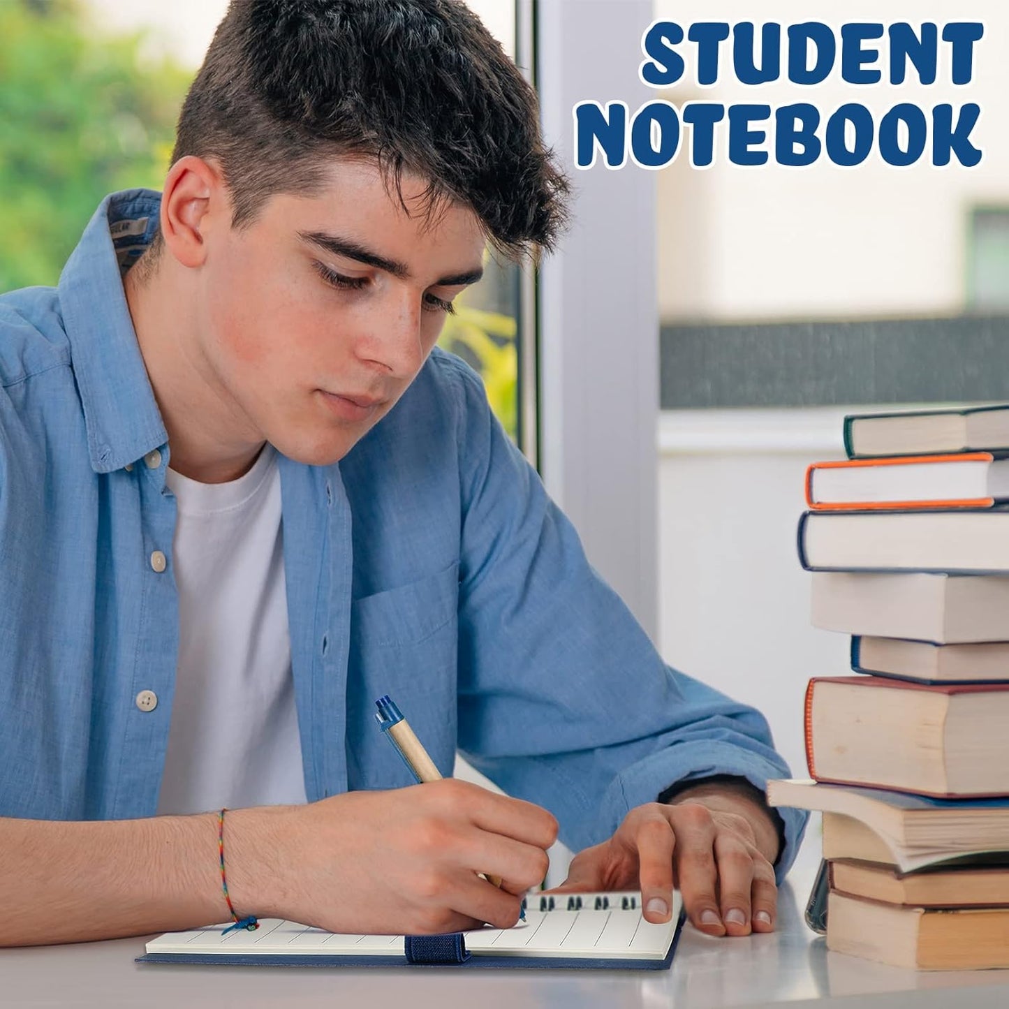 Jutom 30 Pack Spiral Notebook Steno Pads Lined Notepad with Pen in Holder Sticky Notes and Page Marker Colored Index Tabs Pocket Notebooks for Office School Supplies, 4.7 x 5.9 Inches