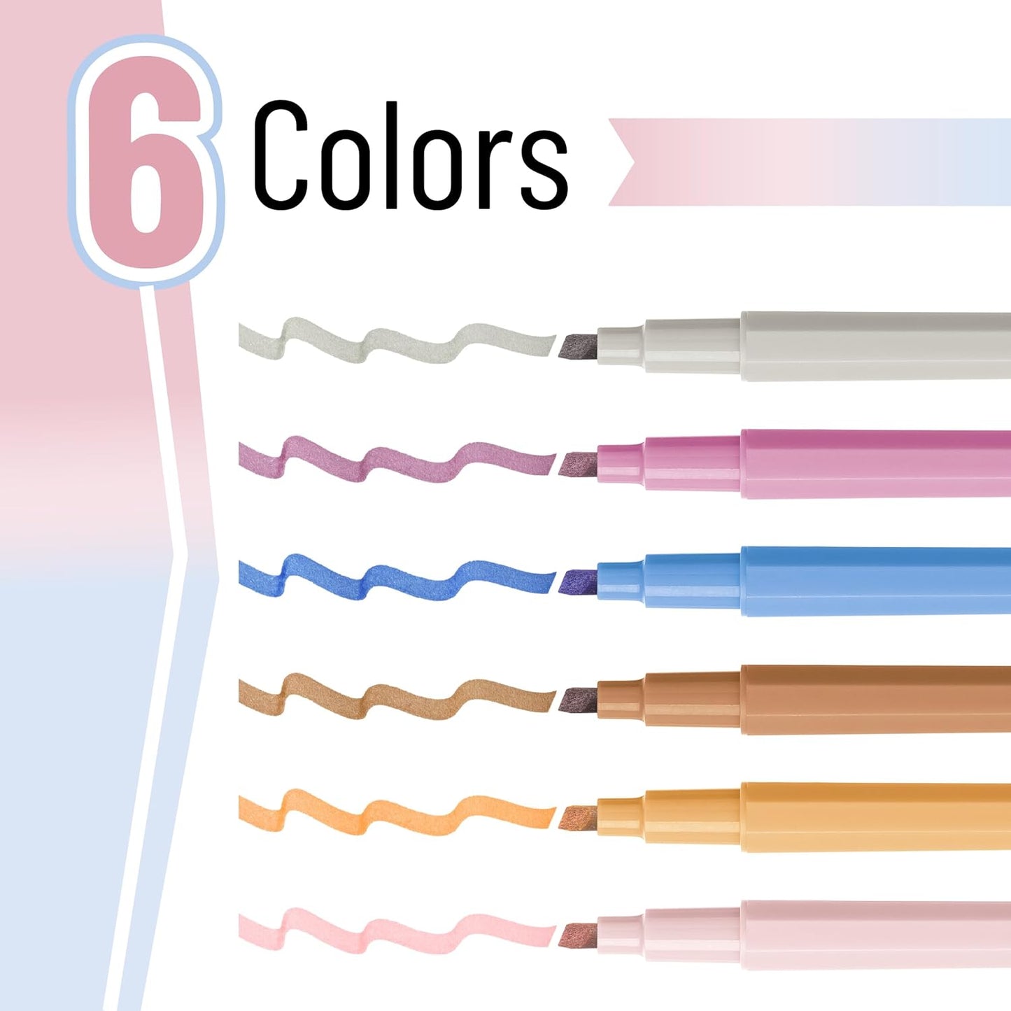 Mr. Pen- Aesthetic Highlighters, 6 Pack, Chisel Tip, Retro Tones, Cute Highlighters Assorted Colors