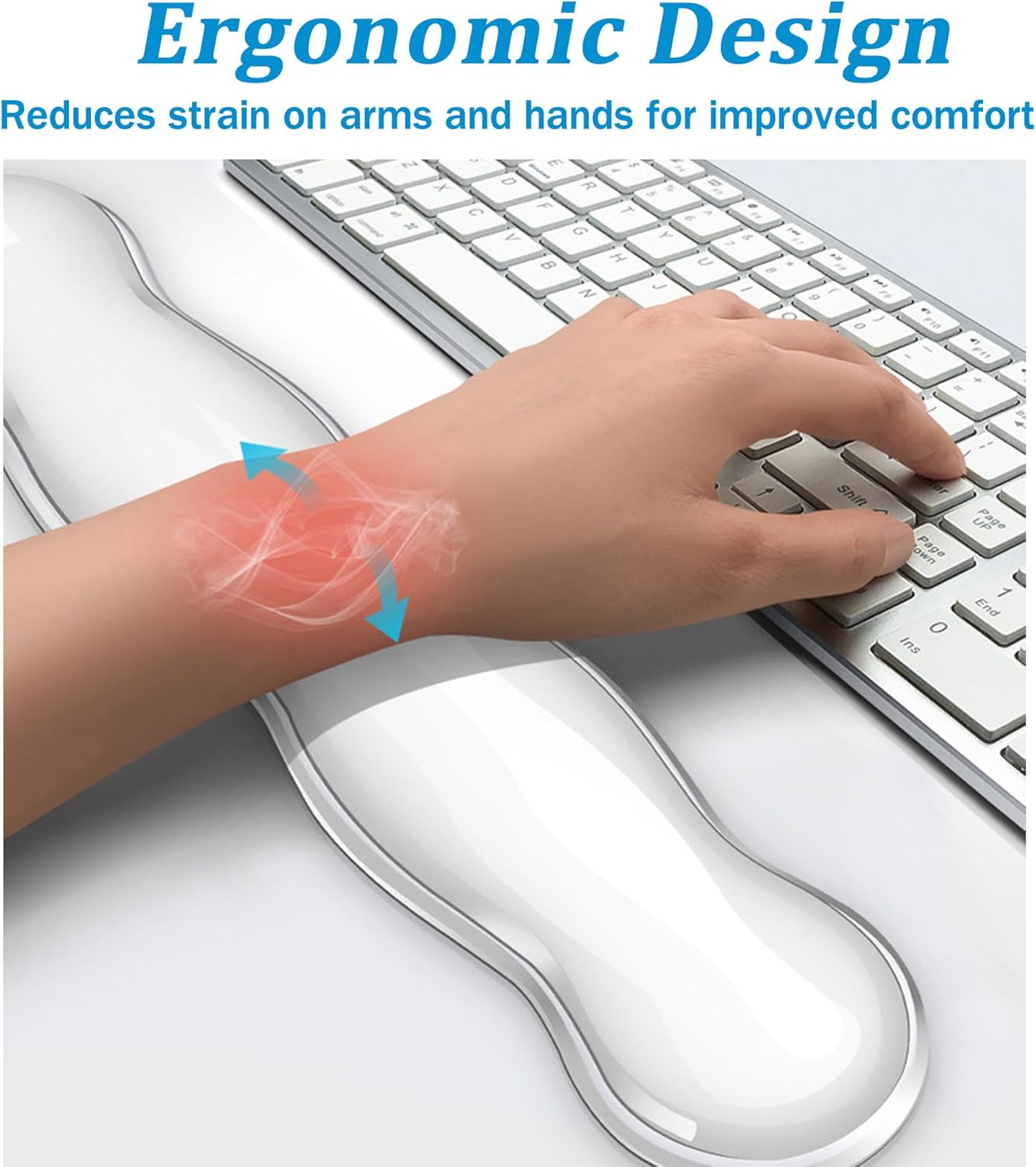Clear Gel Wrist Rest for Keyboard, Keyboard Wrist Rest for Typing Pain Relief, Ergonomic Keyboard Arm Rest, Suitable for Office, Gaming, Computer, Laptop - Pink