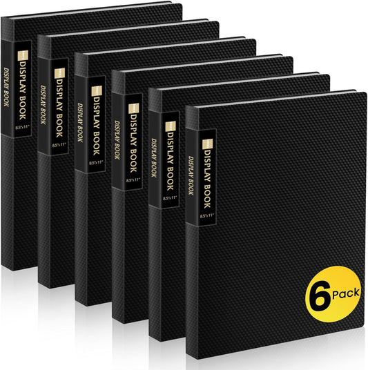 6 Pack Binder with Plastic Sleeves 18-Pocket, Displays 36 Pages, Sooez 8.5x11 Presentation Folders with Clear Sheet Protectors, Art Portfolio Binder for Certificate & Office Project Folder