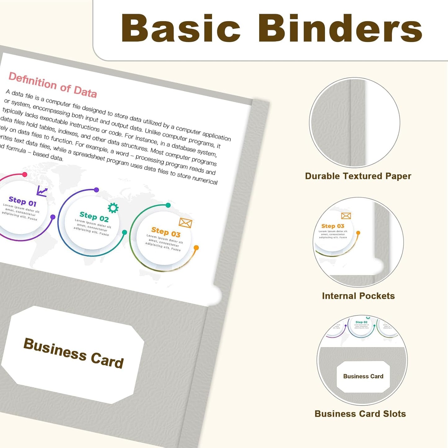 Folders with Pockets, LAYZZ 60 Pack Paper Pocket Folders, 2 Pocket File folders Fits Letter Size Paper, for School Office and Home (Grey)