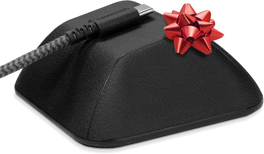 Smartish® Magnetic Cord Holder - Cable Wrangler Organizer Stocking Stuffer with Magnet Clips for Charger Management on Desktop, Nightstand for USB-C + Lightning - Black Tie Affair