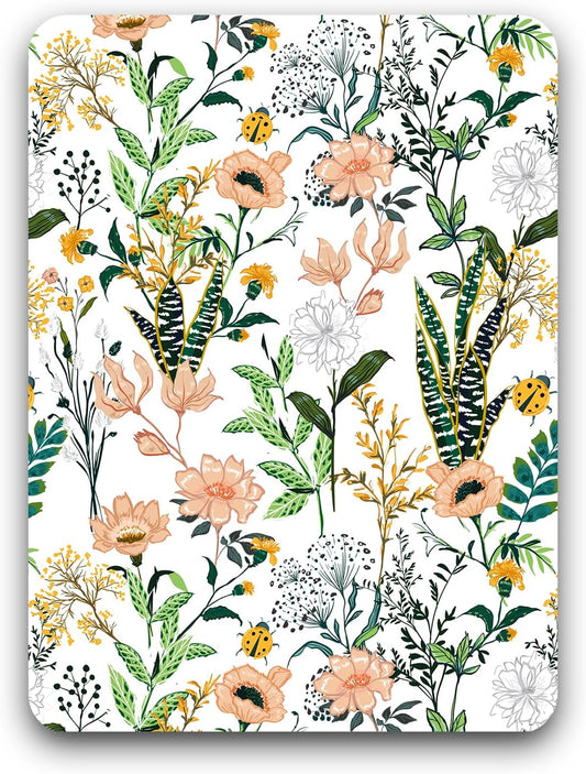 Small Mouse Pad, Mini Mouse Pad 6 x 8 Inch, Thick Rubber Waterproof Mouse Mat, Cute Floral Mousepad for Women Kids Wireless Mouse Mini Laptops Keyboard Tray Home Office Travel, White Flowers