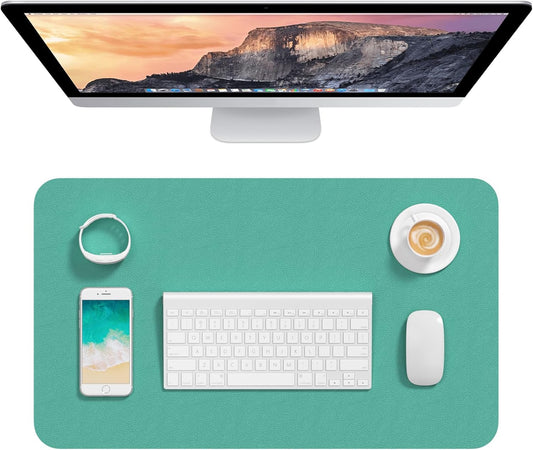 Hsurbtra Desk Pad, 23.6" x 13.8" PU Leather Desk Mat, M Extended Mouse Pad, Waterproof Desktop Blotter Protector, Non-Slip Ultra Thin Small Laptop Keyboard Writing Mat for Office Home, Fruit Green