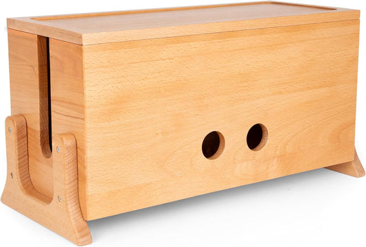 Extra Large Cable Management Box, Wood Cord Hider Box & Organizer for Power Strip, TV Wires & Desk Cable Storage