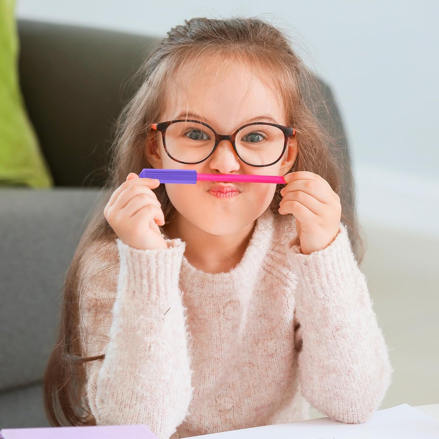 Sensory Pencil Topper, Silicone Pencil Covers for ADHD, SPD, Oral Motor Stimulation, Reduce Fidgeting, 8 Packs