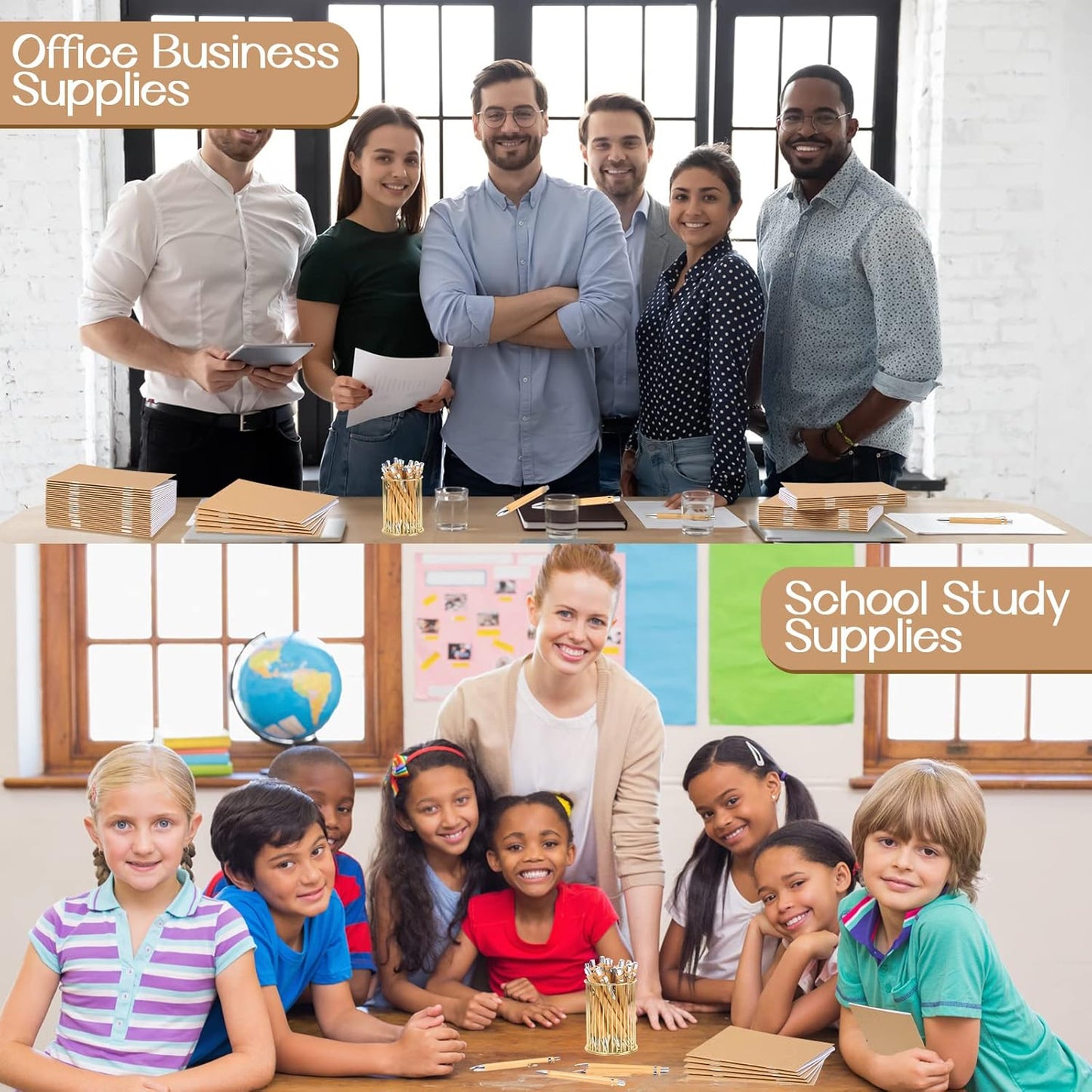 Kisston 50 Sets Mini Pocket Notebook with Pens Bulk Valentine Notebook Gifts Small Memo Notepad with Bamboo Pens for Employee Coworker Team Gifts(Classic Color)