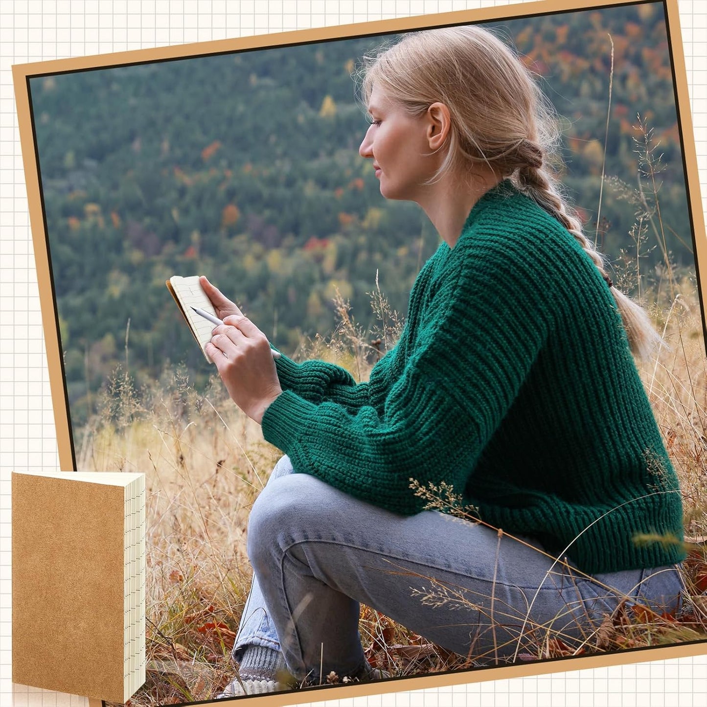 Outus 36 Pcs Pocket Notebook Mini Journal 2.5" x 4" Kraft Paper Mini Notepad Bulk Softcover Pocket Notepad Memo Diary Subject Notebooks for Student Traveler School(Multicolor, Blank Cover)