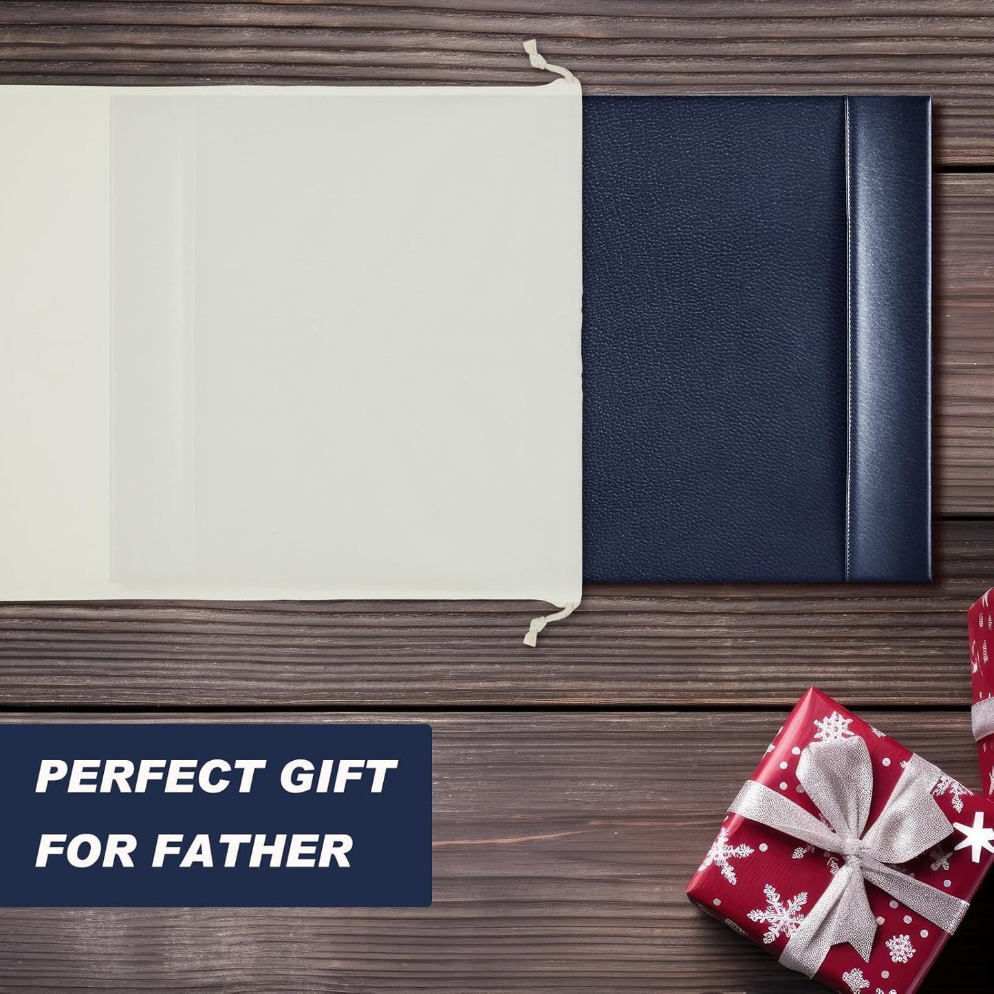 Leather Desk Pad Protector 30" x 18" Leather Desk Blotter with Side Rails Desk Mat for Office Home Workplace Desktop Writing Board Christmas Gifts for Dad Husband(Blue)