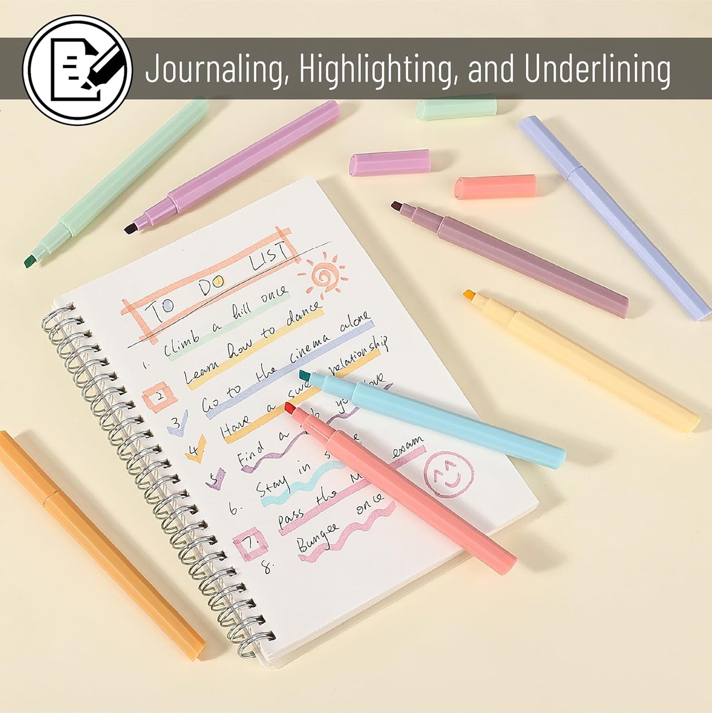 Mr. Pen- Aesthetic Highlighters, 8 pcs, Chisel Tip, Assorted Colors, Bible Highlighters No Bleed