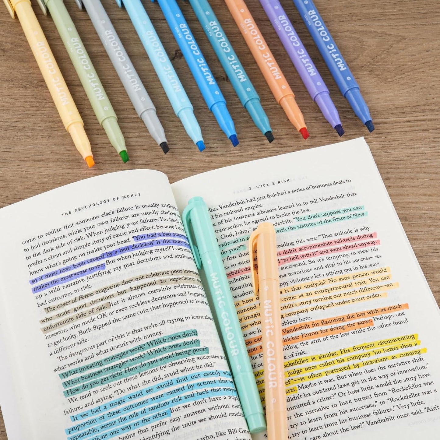 Pastel Highlighters Set, 24 Unique Retro Colors, Highlighters Assorted Colors, Quick Dry Dual tip and Fine Tip No Bleed Highlighter Markers for Bible Journals Planners Books Notes