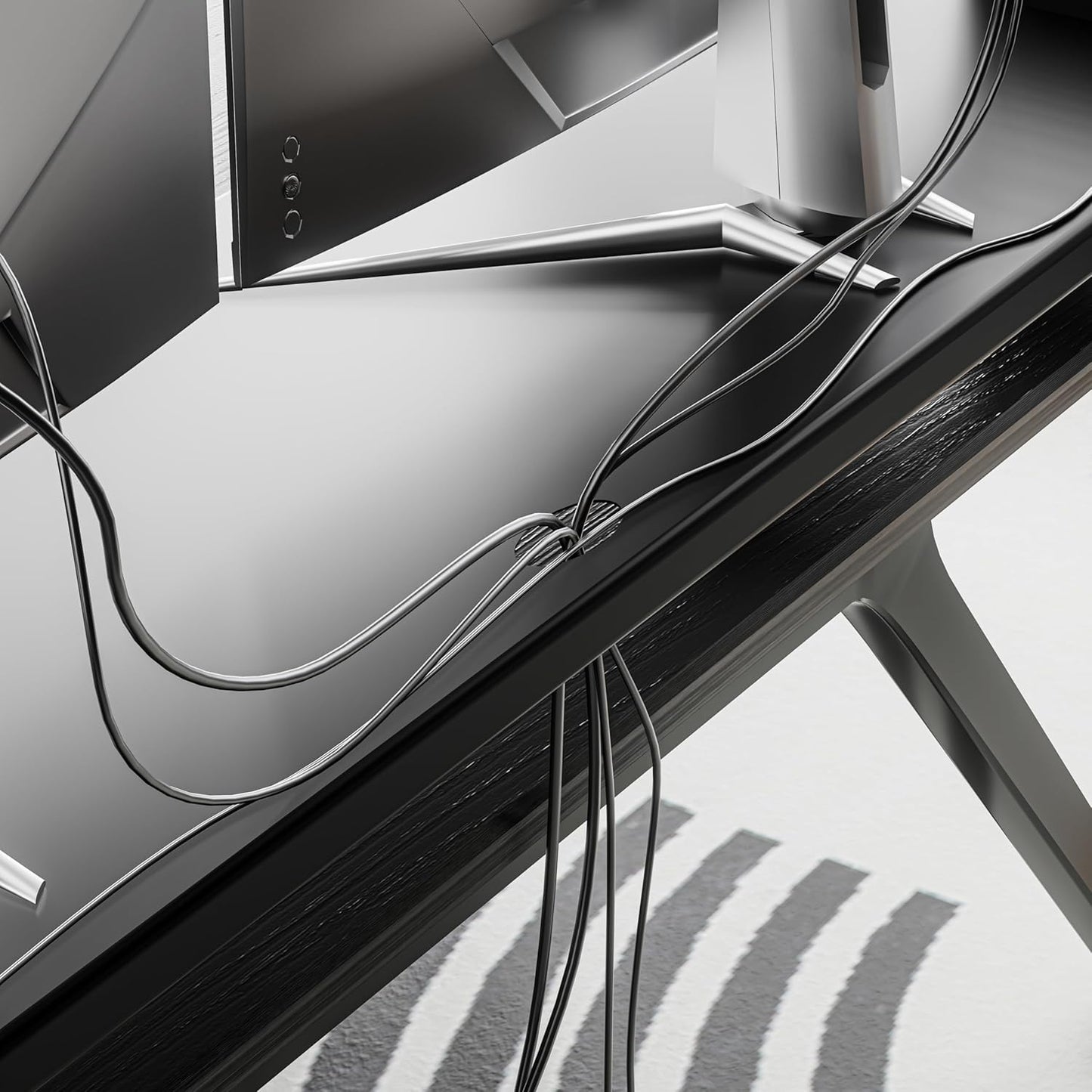 All-Metal Foldable Monitor Stand with 28cm Wide Desktop,, Headphone & Mic Jack, Detachable Phone Holder, (USB Hub Fast Charging Version, 760mm)