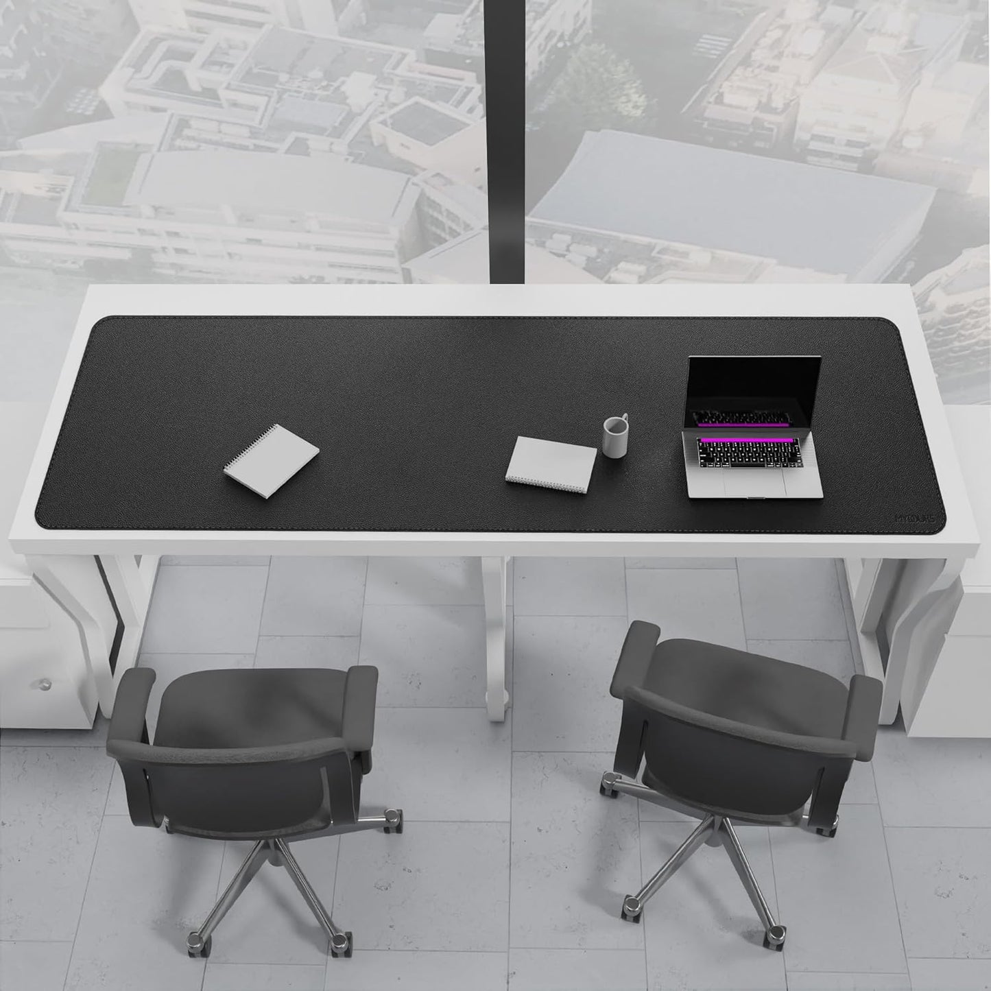 Mydours Super Large 79" x 28" Desk Mat, Full Desk Blotter Pad, Desktop Computer Desk Mat, Mouse Pad for Home Office & Computer Workstation, Extra Pad for Standing Desk (Black)
