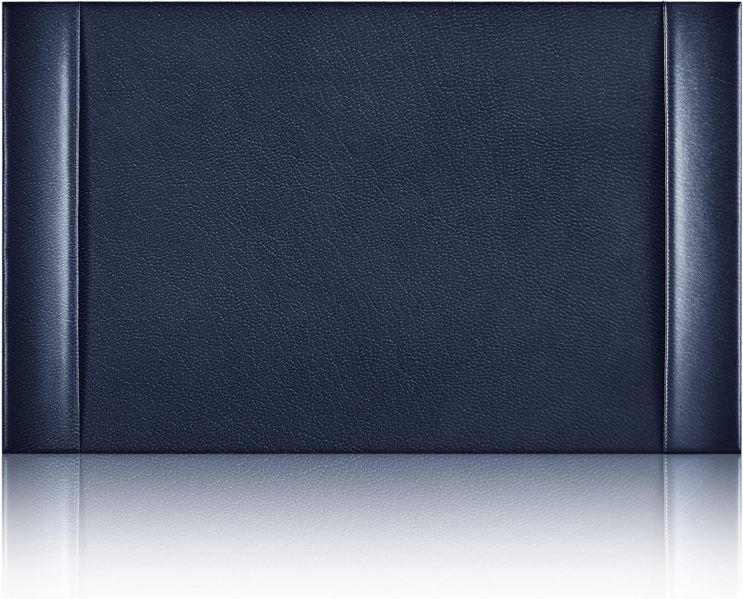 Leather Desk Pad Protector 30" x 18" Leather Desk Blotter with Side Rails Desk Mat for Office Home Workplace Desktop Writing Board Christmas Gifts for Dad Husband(Blue)