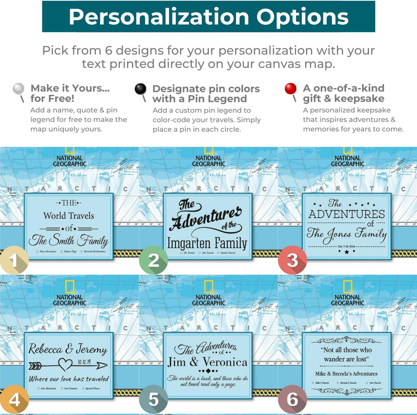 Personalized Canvas Rolled Poster USA Map Wall Art with Pins – Large 24" x 36" Classic Map of the USA – Push Pin Travel Decor for Home or Office