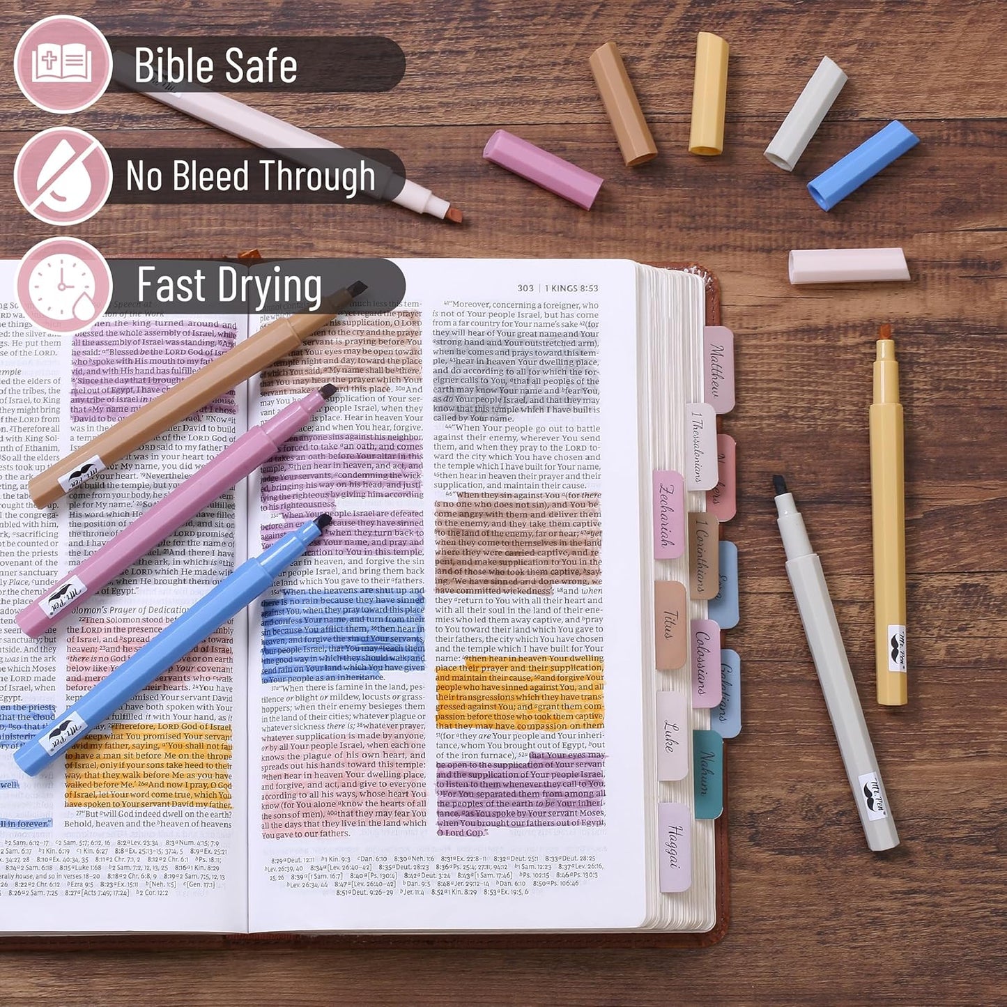 Mr. Pen- Aesthetic Highlighters, 6 Pack, Chisel Tip, Retro Tones, Cute Highlighters Assorted Colors