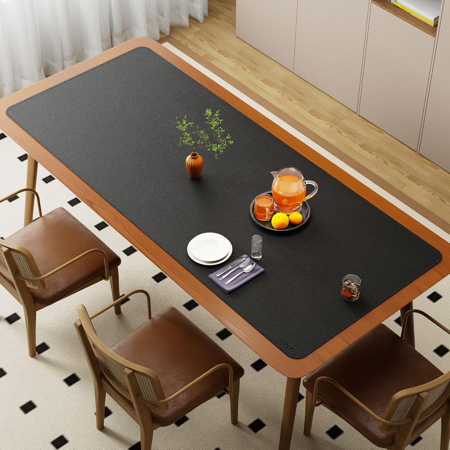 Mydours Super Large 75" x 32" Desk Mat, Full Desk Blotter Pad, Desktop Computer Desk Mat, Mouse Pad for Home Office & Computer Workstation, Extra Pad for Standing Desk (Black)